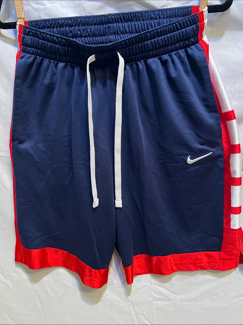 Nike Men’s Navy Blue and Red Athletic Shorts